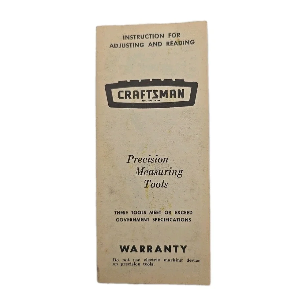 Vintage Craftsman # 38601 DJ Micrometer 0-1